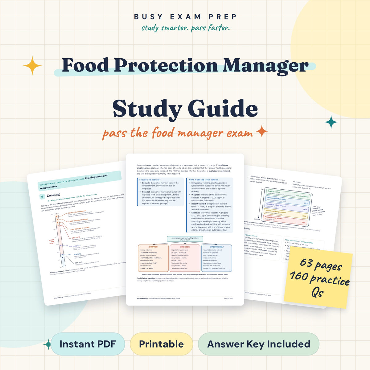 Food Protection Manager Exam Study Guide digital cover