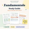 Fundamentals of Nursing Study Guide: digital PDF study guide cover and sample pages. No physical book.