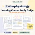 Pathophysiology Nursing Study Guide. Original digital cover with actual sample pages, 84 pages and 175 practice questions. No printed book.