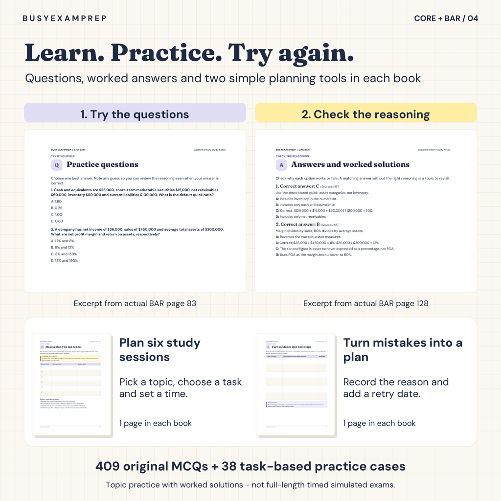 CPA Core + BAR Printed Study Guide Set, 4 Books