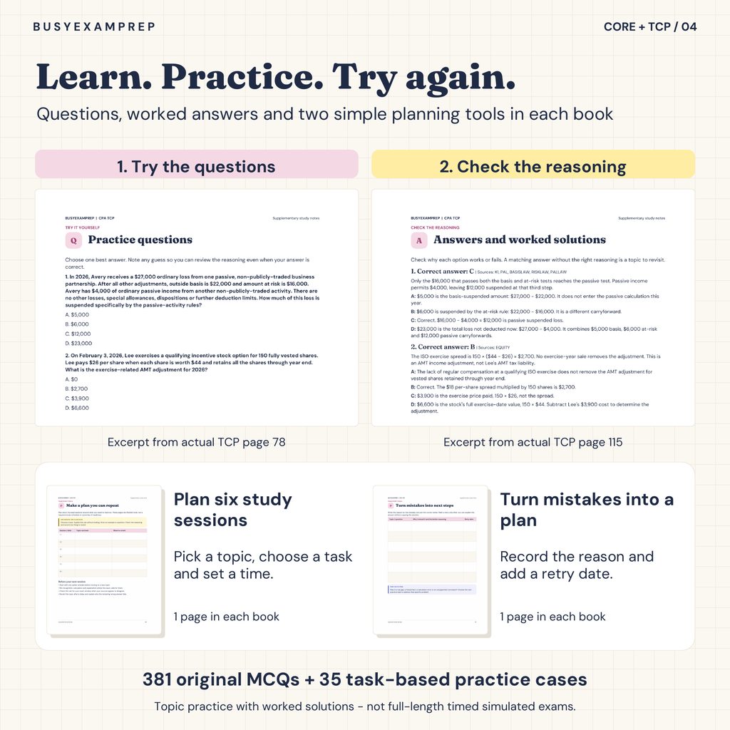 CPA Core + TCP Printed Study Guide Set, 4 Books
