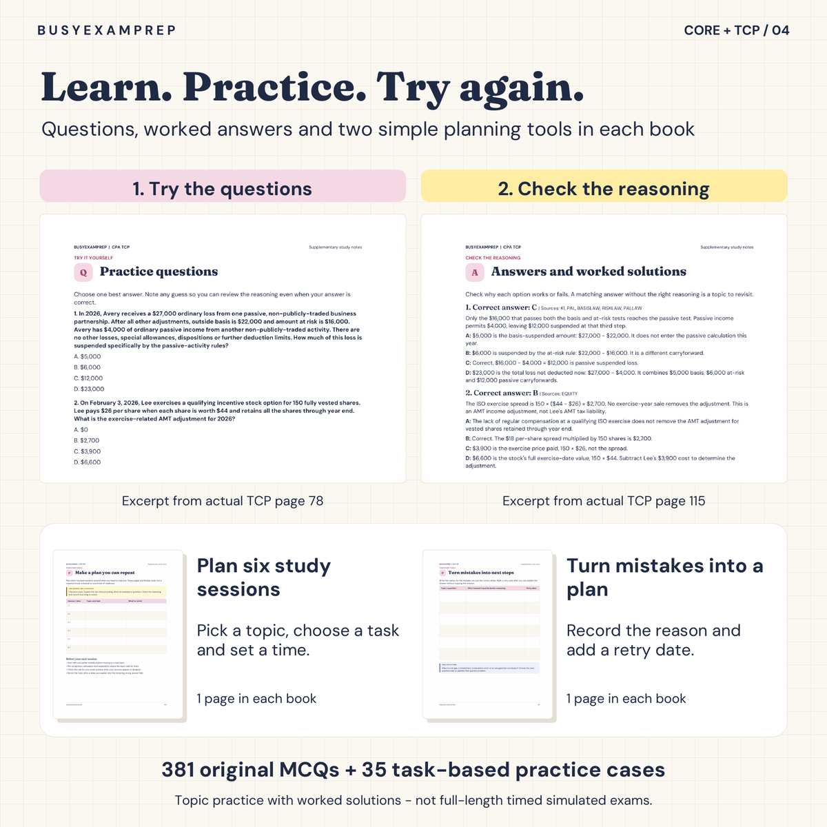 CPA Core + TCP Printed Study Guide Set, 4 Books