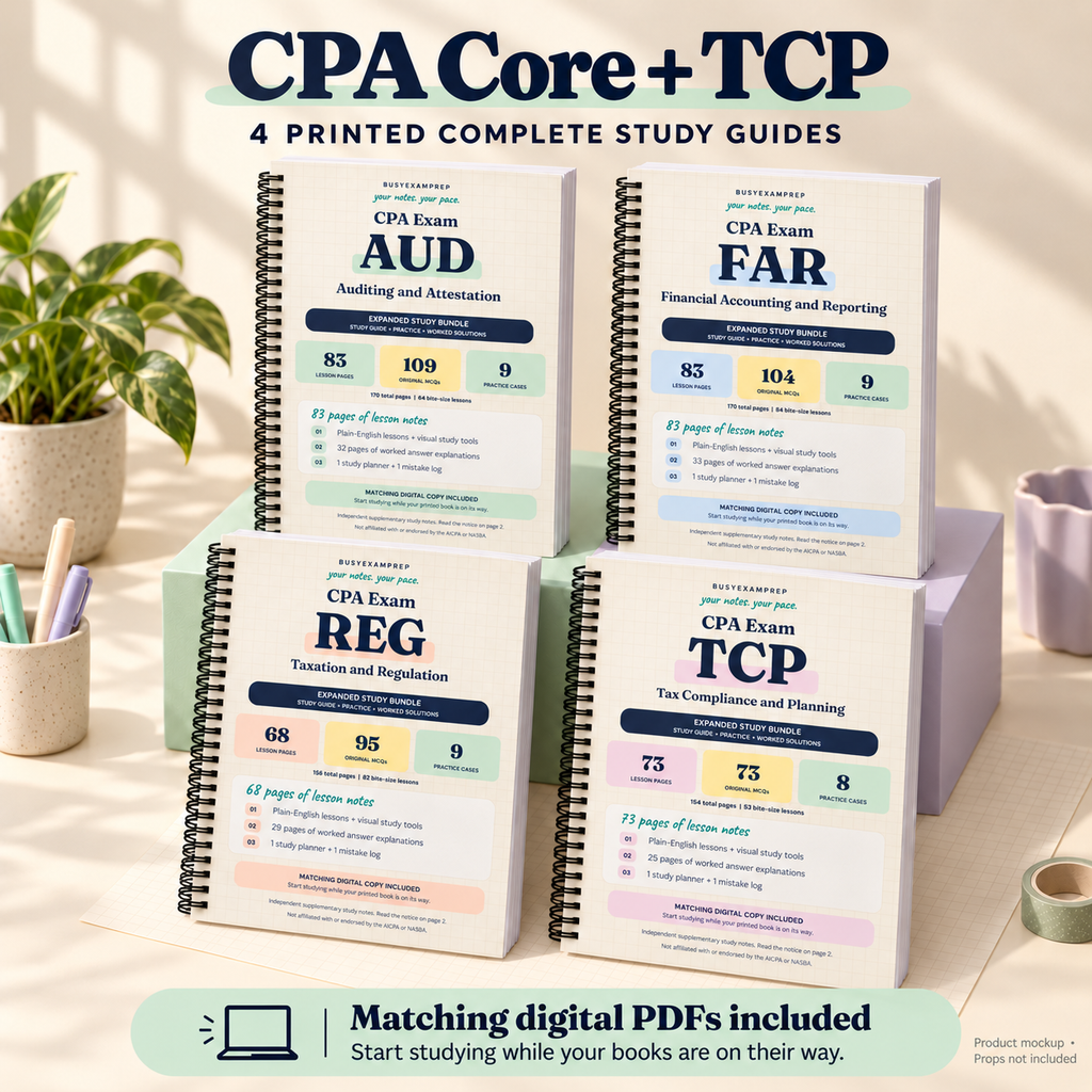 CPA Core + TCP Printed Study Guide Set, 4 Books