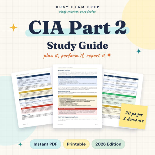 CIA Part 2 Study Guide digital PDF cover and page previews, 20 pages. No printed book.