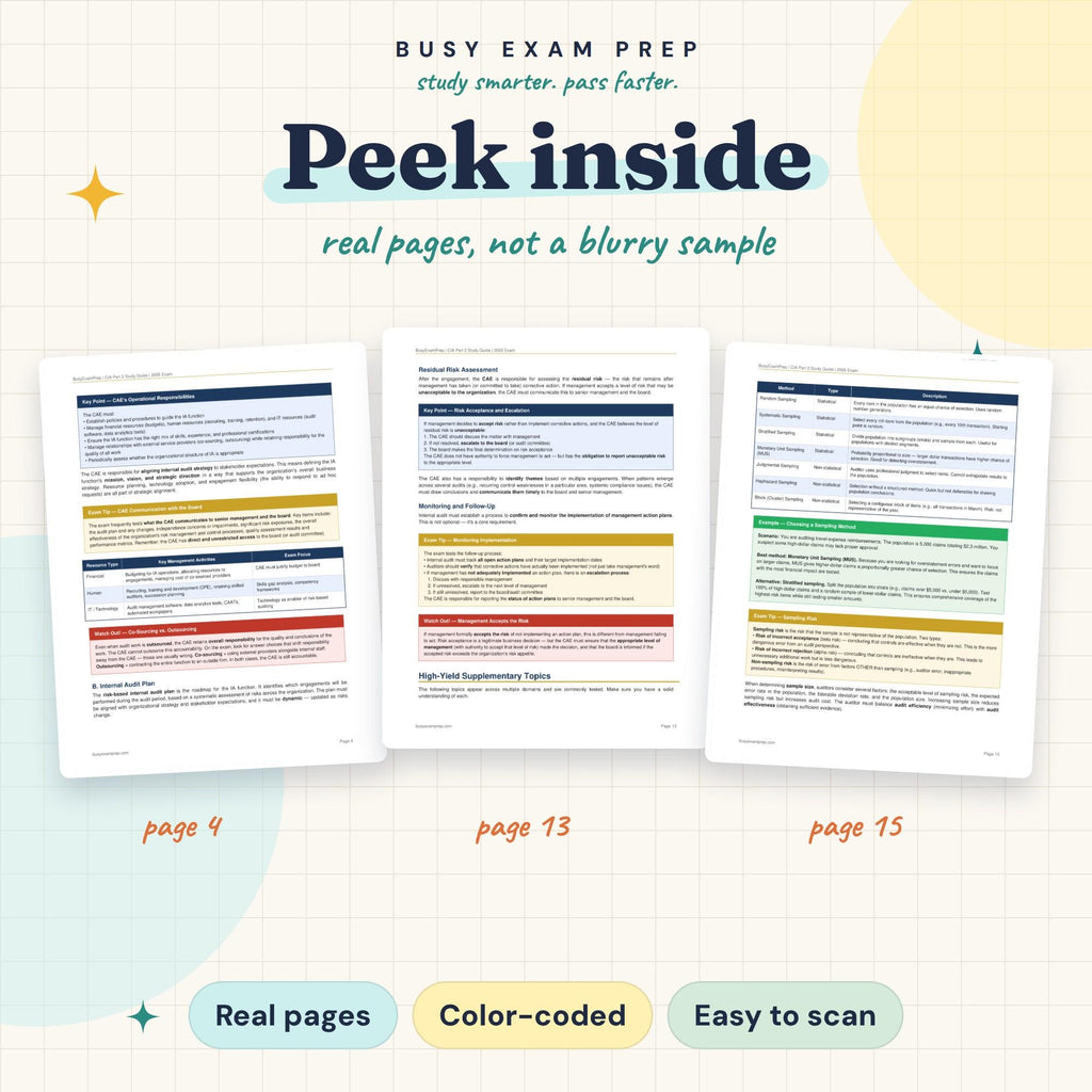 CIA Part 2 Study Guide actual PDF page previews.
