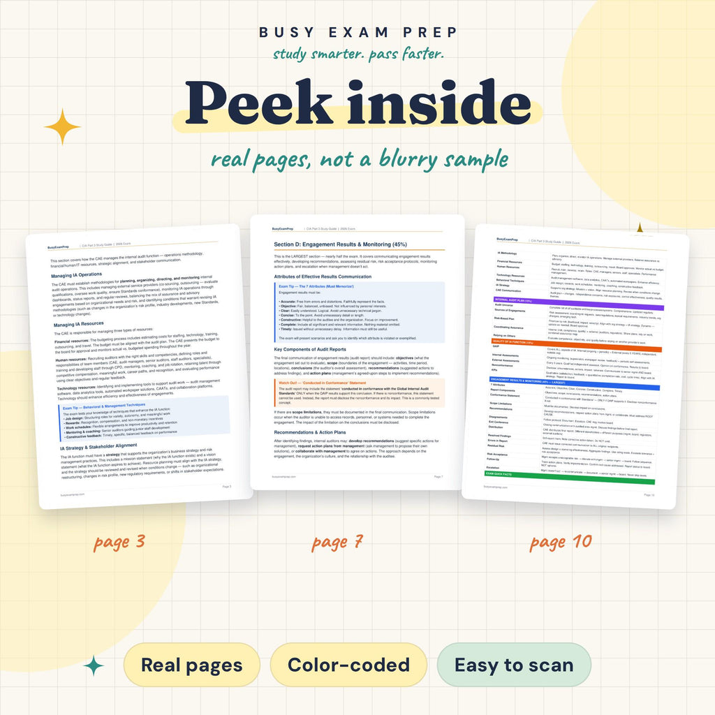 CIA Part 3 Study Guide actual PDF page previews.