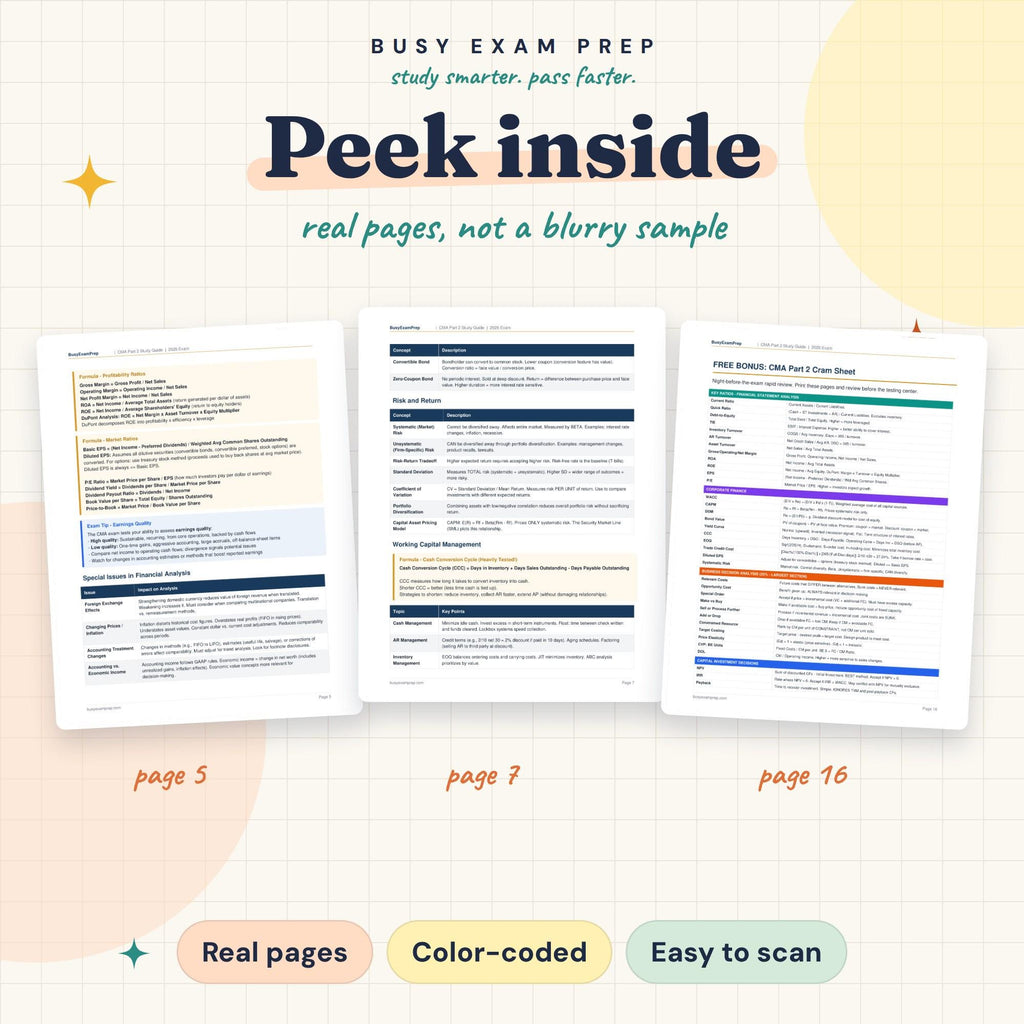 CMA Part 2 Study Guide actual page previews from the digital guide.