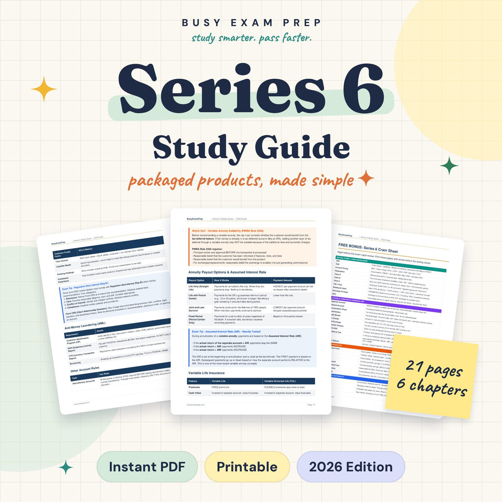 Series 6 study guide cover showing 21 pages