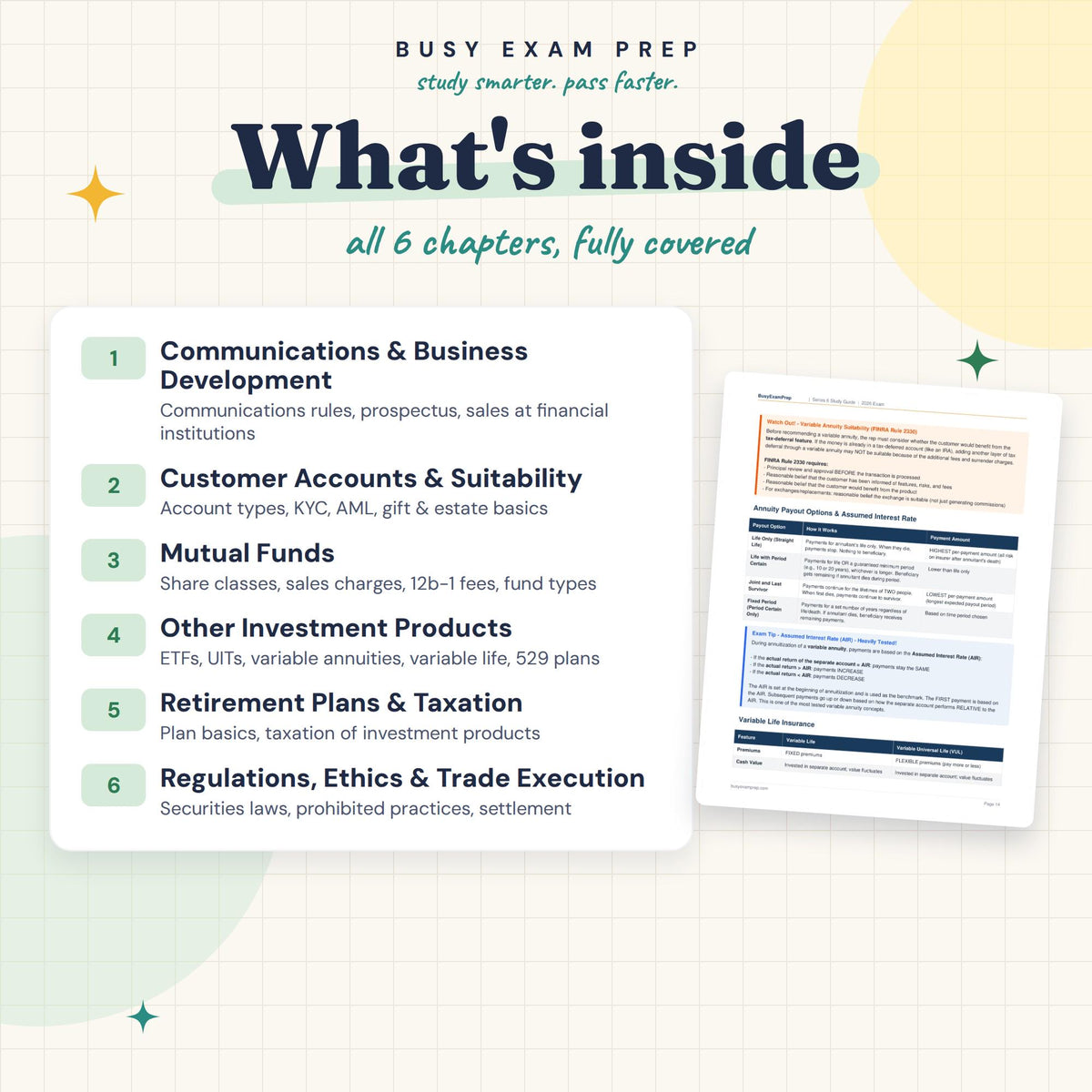 Topic overview in the Series 6 study guide