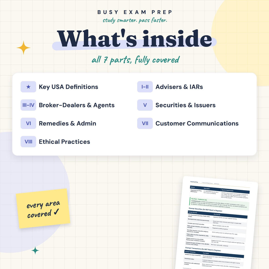 Topic overview in the Series 63 study guide