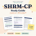 SHRM-CP Exam Study Guide digital cover, 17 pages