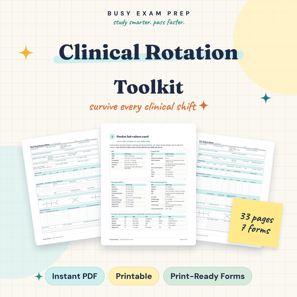 Clinical Rotation Toolkit for Nursing Students digital PDF cover