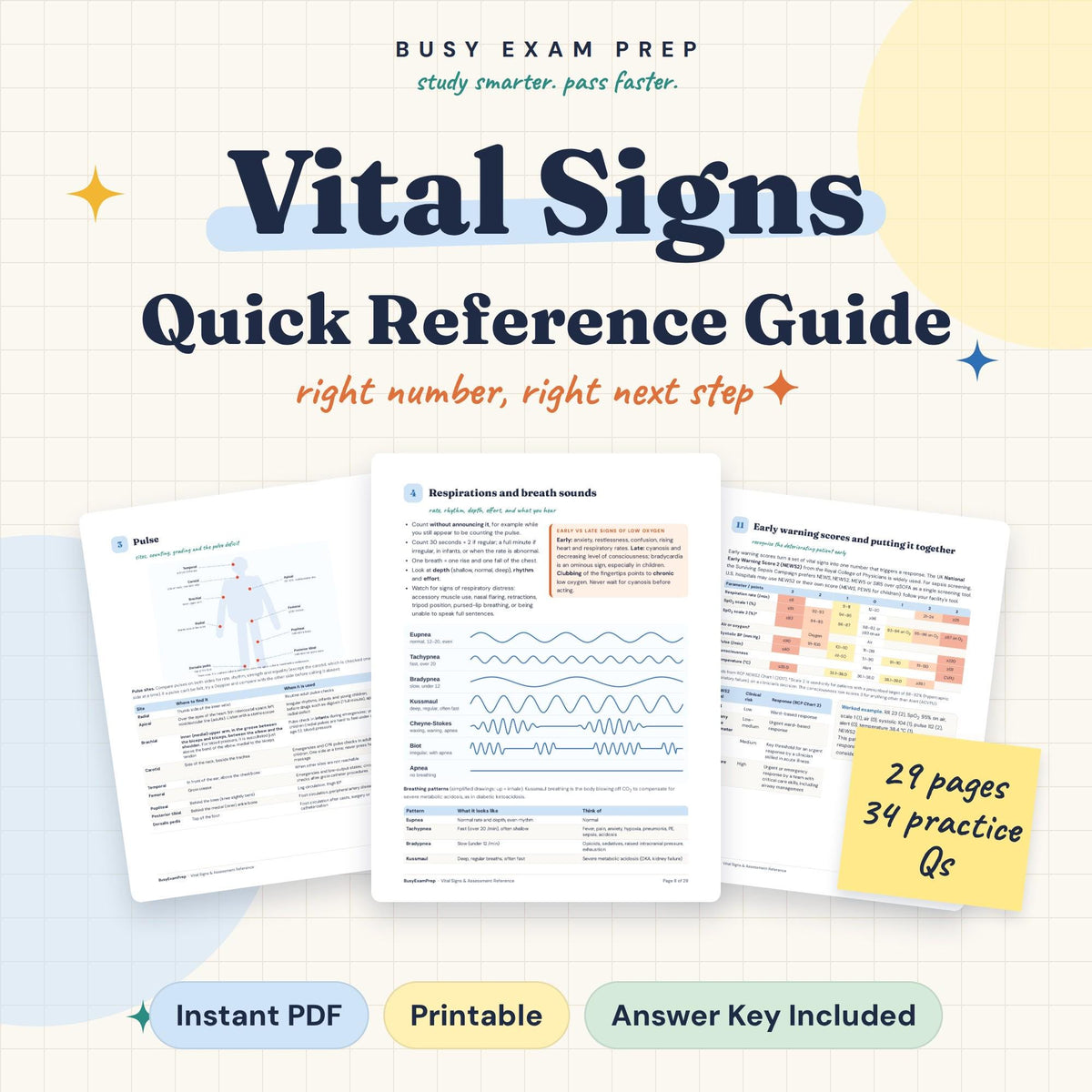 Vital Signs and Assessment Quick Reference digital PDF cover