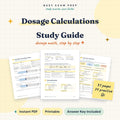 Nursing Dosage Calculations Study Guide digital cover
