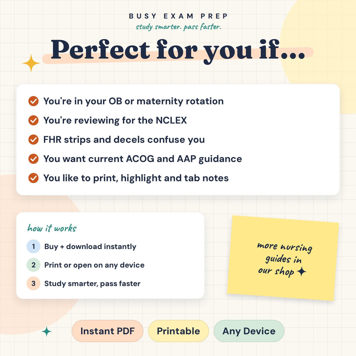Maternity Nursing Study Guide intended learners and digital format