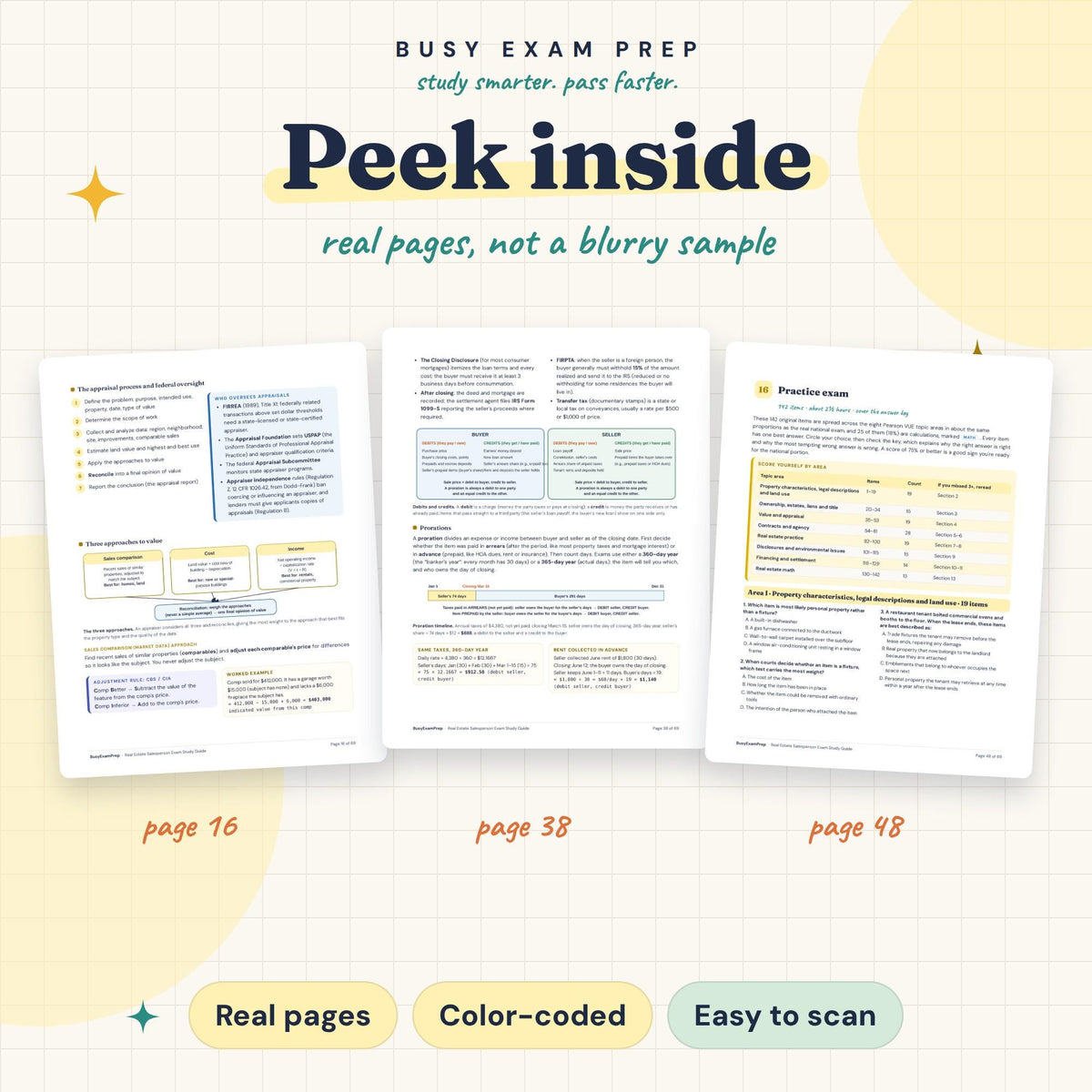 Real Estate Salesperson Study Guide - National Portion real page previews