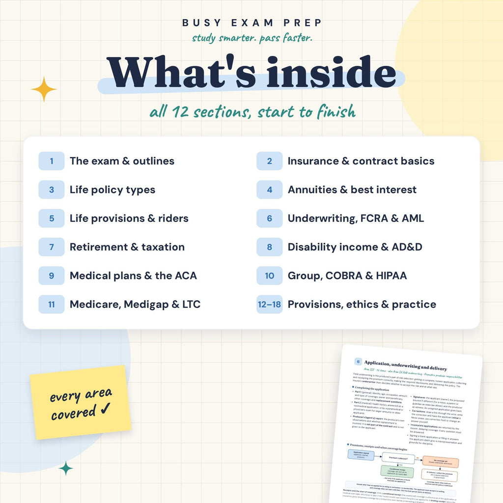 Life and Health study-guide topic overview