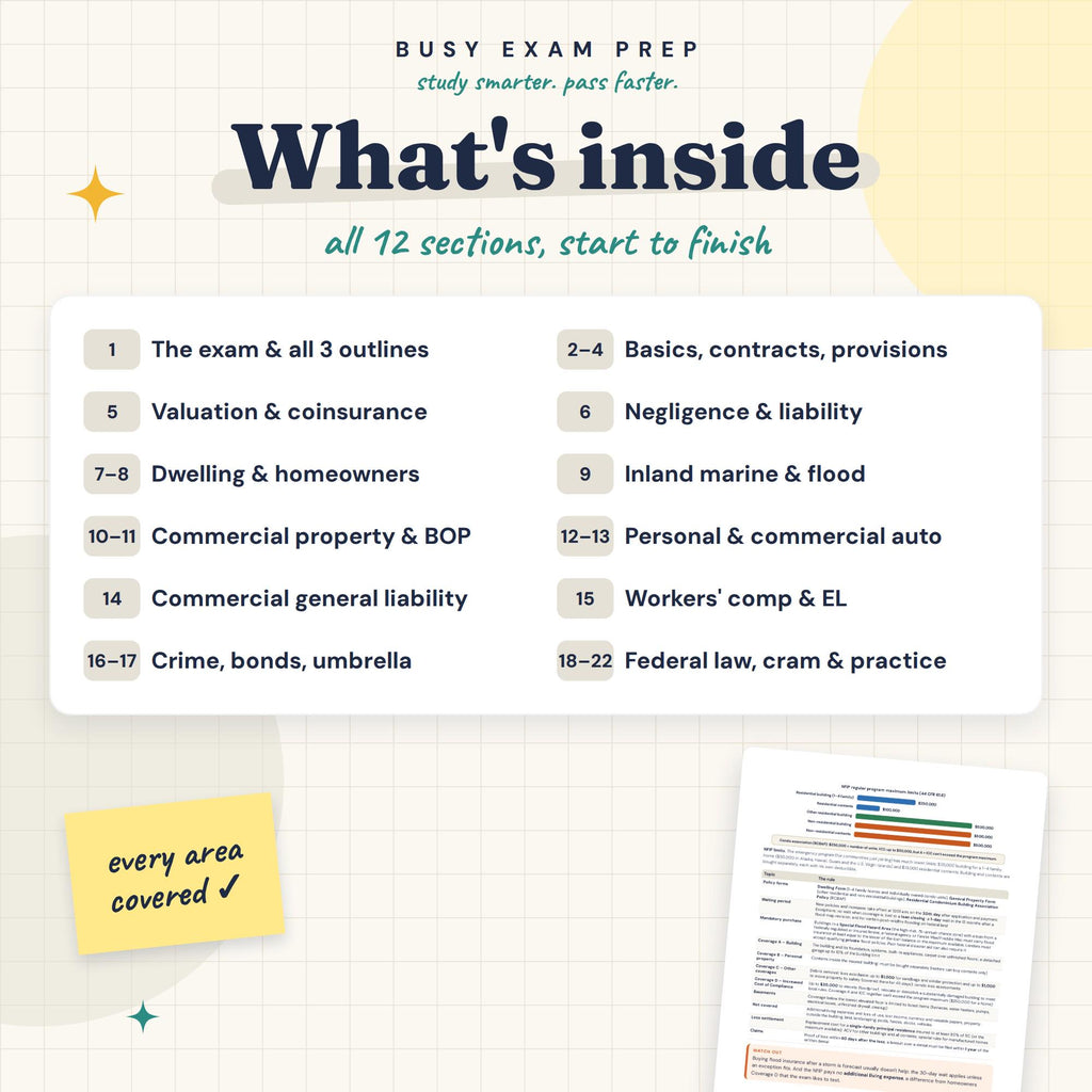 Property and Casualty study-guide topic overview