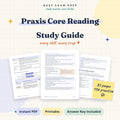 Praxis Core Reading 5713 Study Guide digital cover, 85 pages