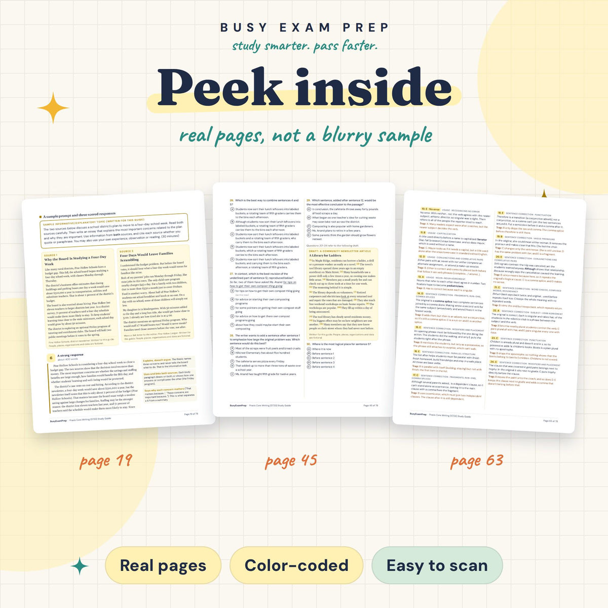 Praxis Core Writing 5723 real page previews