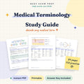 Medical Terminology Study Guide for Nursing Students digital cover, 84 pages
