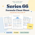 Series 66 Formula Cheat Sheet cover showing 7 pages