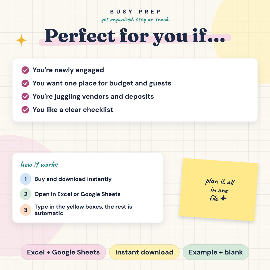 Wedding Planner Spreadsheet, preview 5