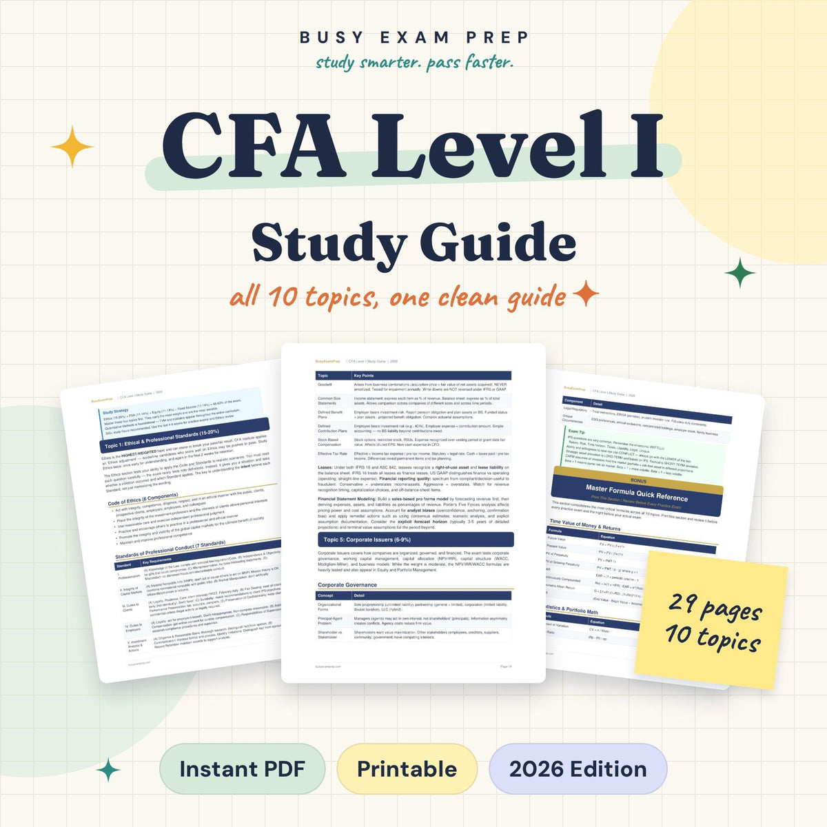 CFA Level I Study Guide product preview