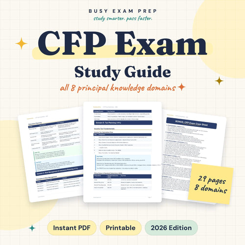 CFP Exam Study Guide digital cover, 29 pages