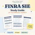 FINRA SIE Study Guide cover showing the 28-page PDF