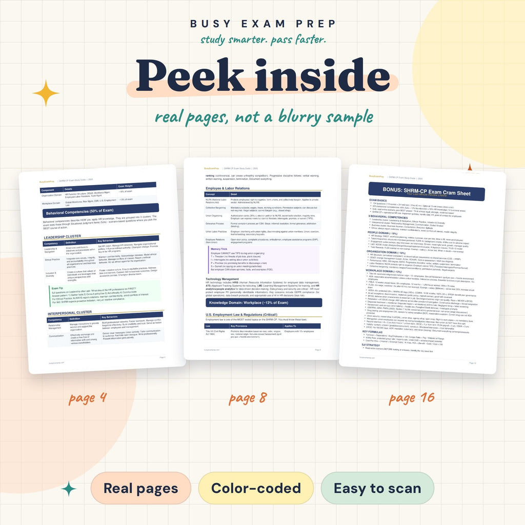 SHRM-CP guide real page previews