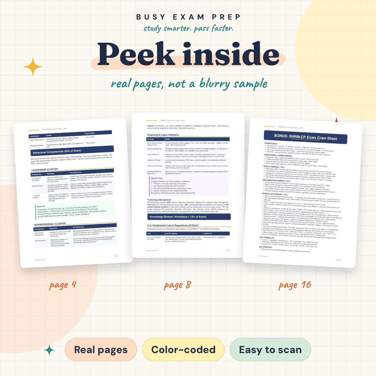SHRM-CP guide real page previews