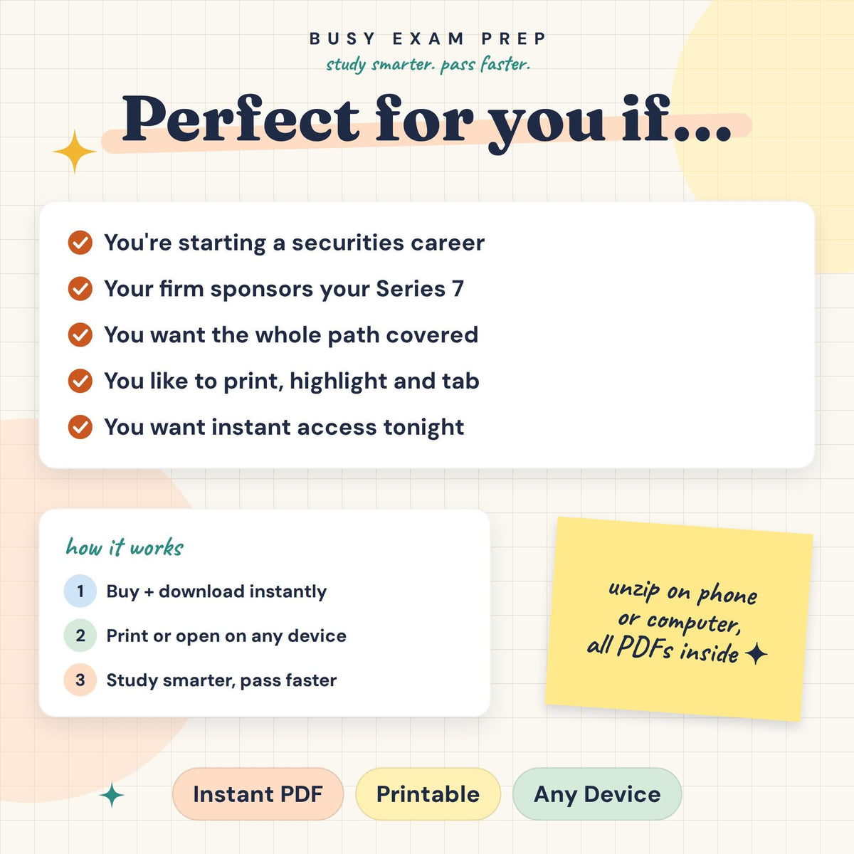 Audience and ZIP format for SIE, Series 7 and Series 63 Study Guide Bundle