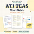 ATI TEAS Study Guide. Digital PDF with 73 pages and 80 practice questions. No printed book.