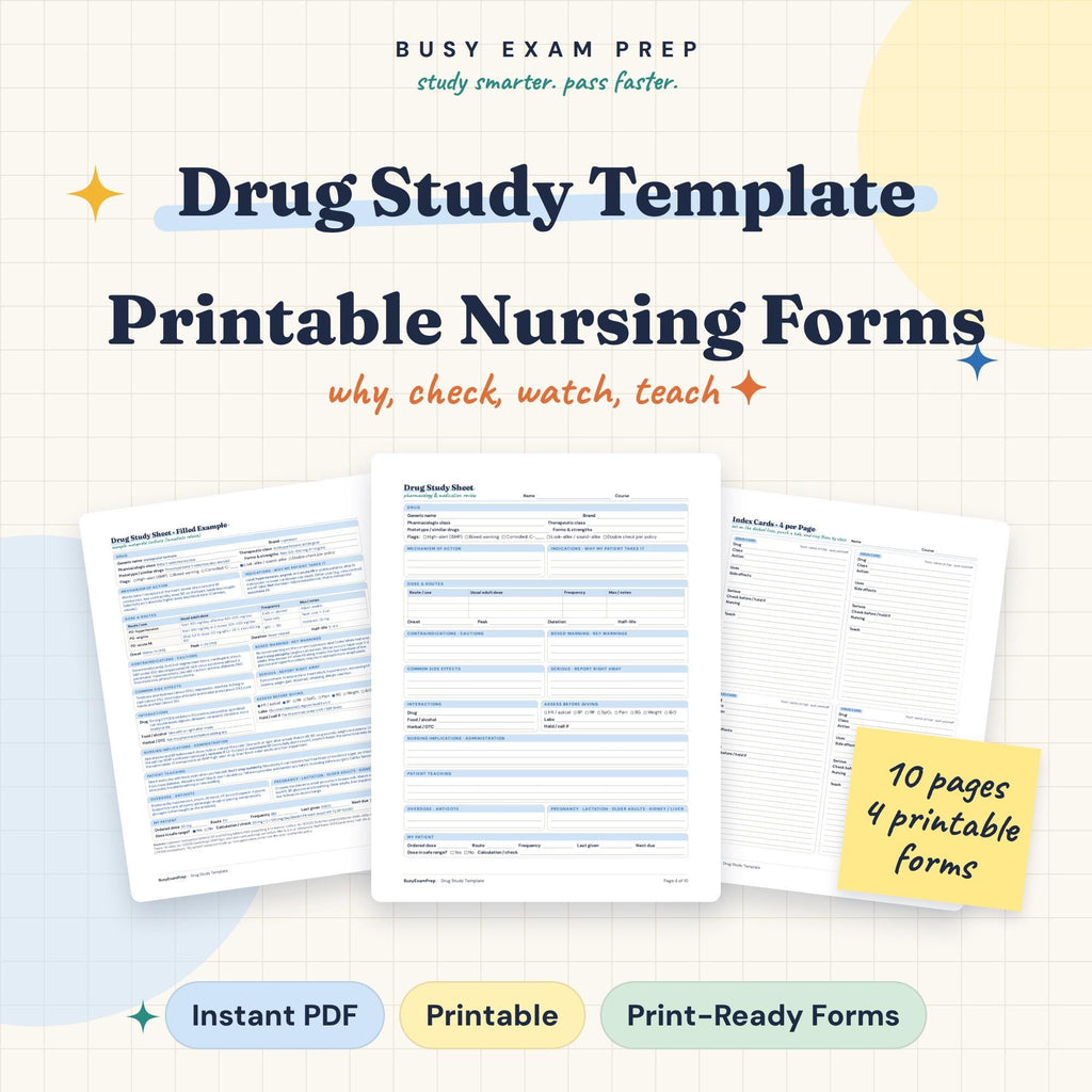 Drug Card Template for Nursing Students digital cover