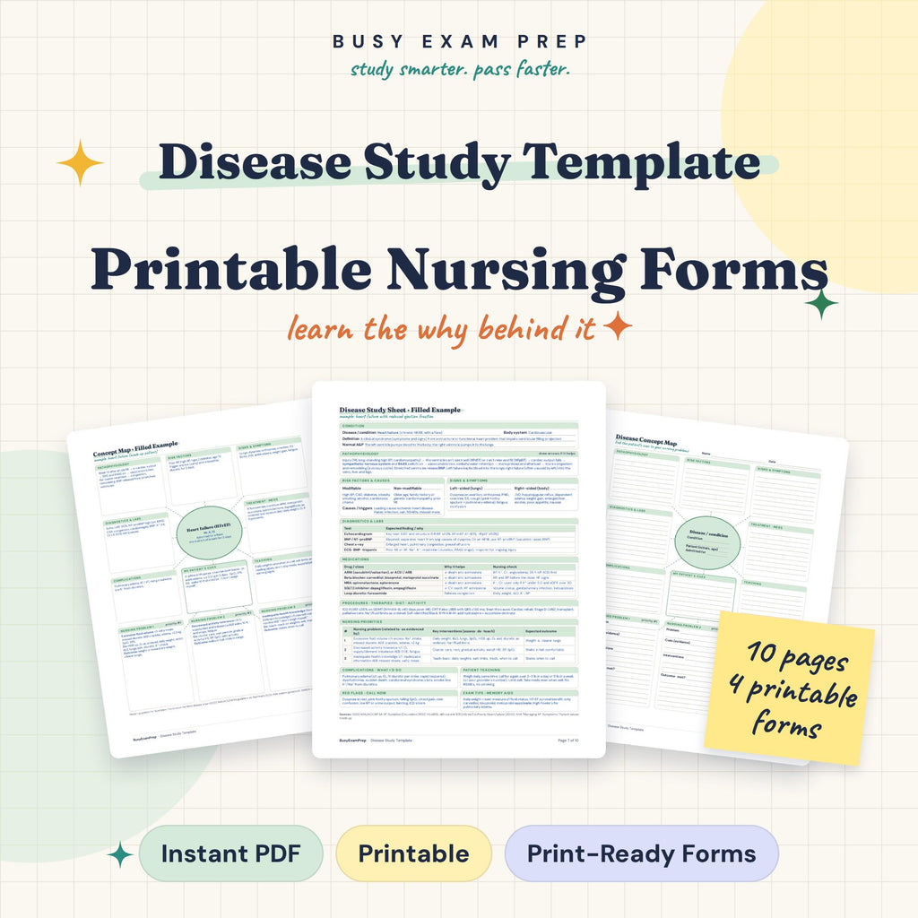 Nursing Pathophysiology Study Template digital cover