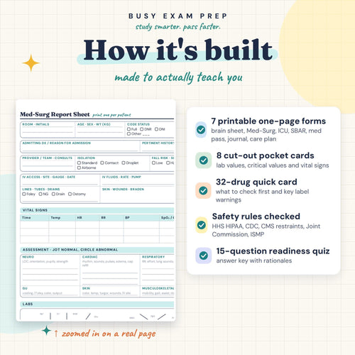 Clinical Rotation Toolkit for Nursing Students study features