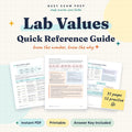 Nursing Lab Values Quick Reference Guide digital cover