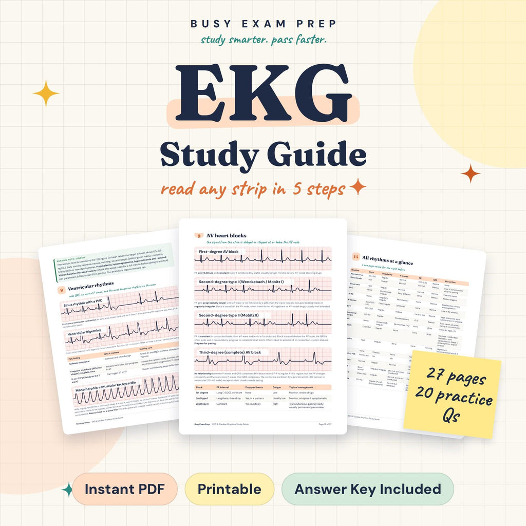 EKG Rhythm Strips Study Guide digital cover