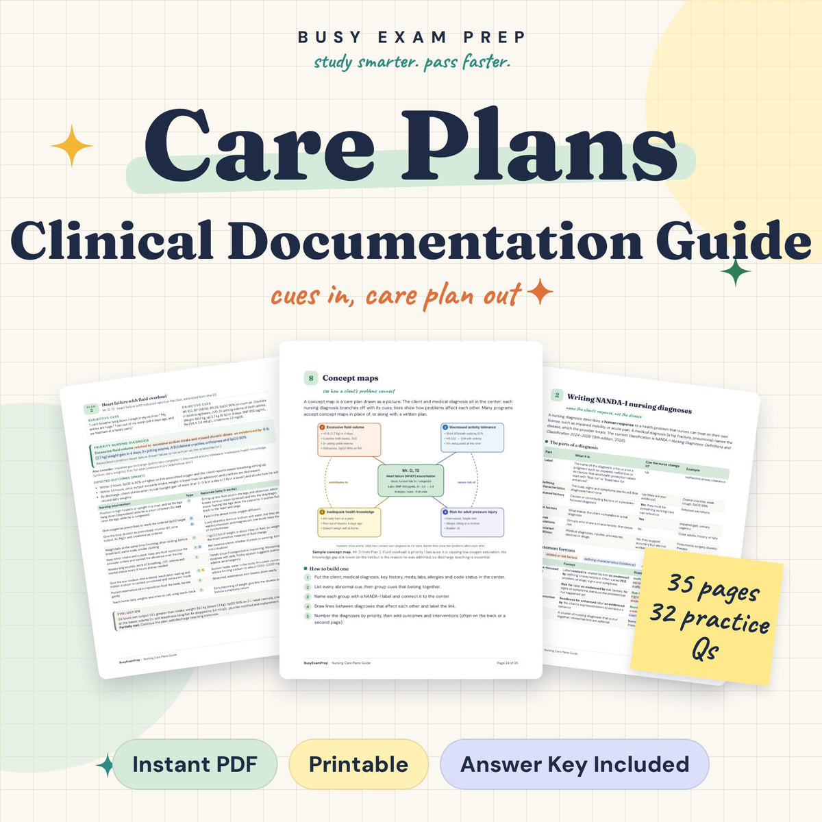 Care Plan Examples for Nursing Students digital cover