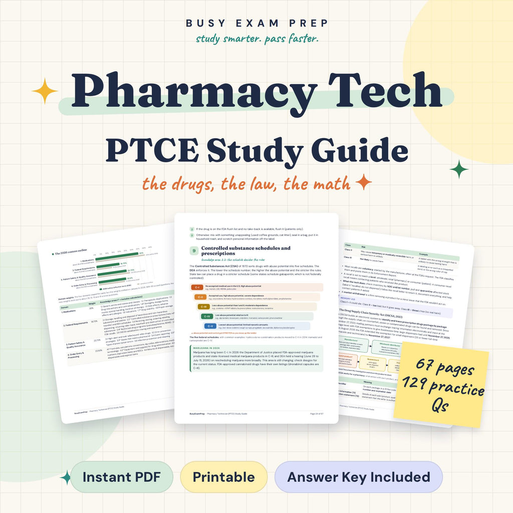 Pharmacy Technician Exam Study Guide for the PTCE digital cover