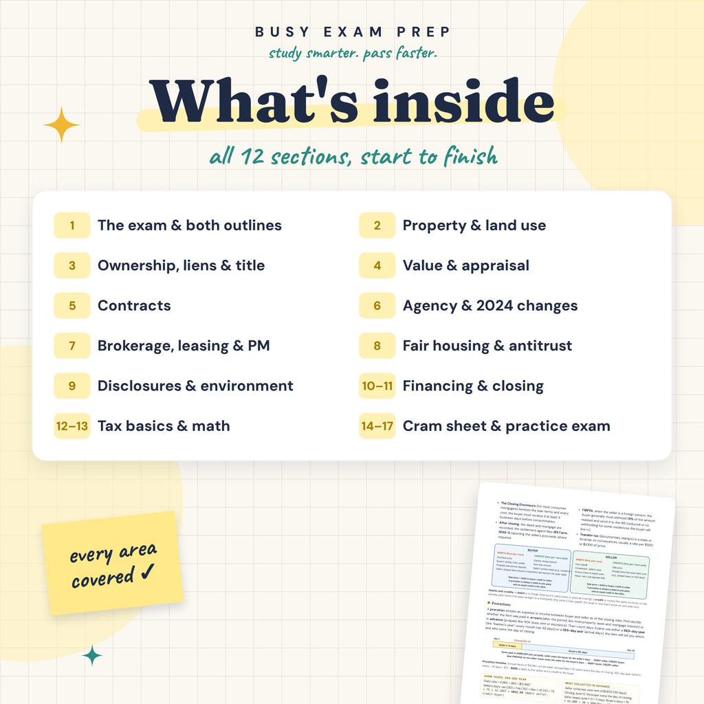 Real Estate Salesperson Study Guide - National Portion topic overview
