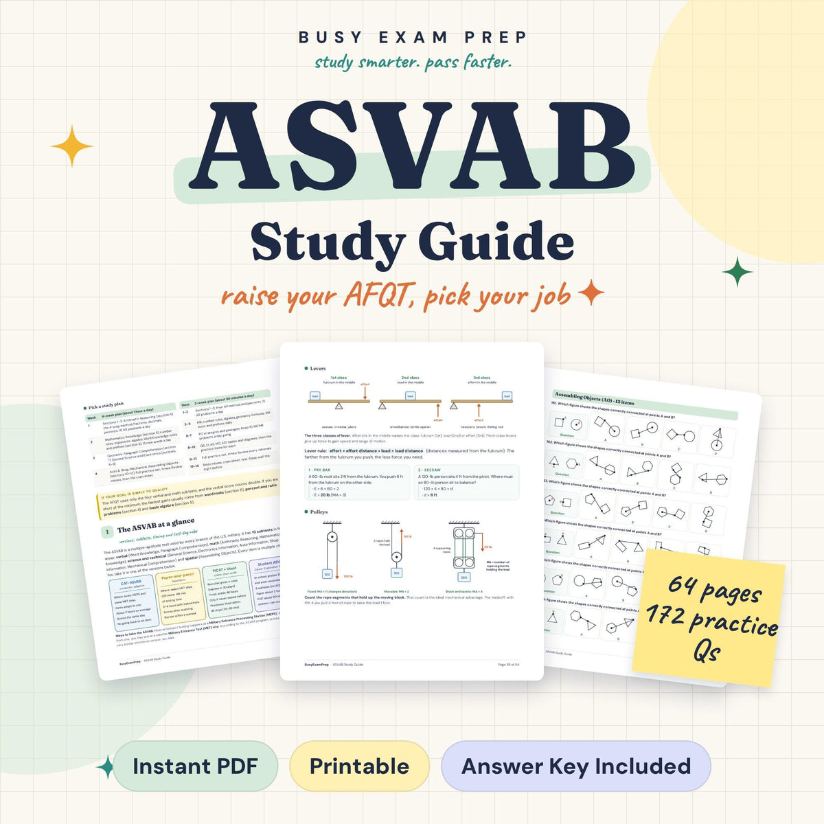 ASVAB Study Guide digital cover, 64 pages