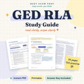 GED RLA Study Guide digital cover, 76 pages
