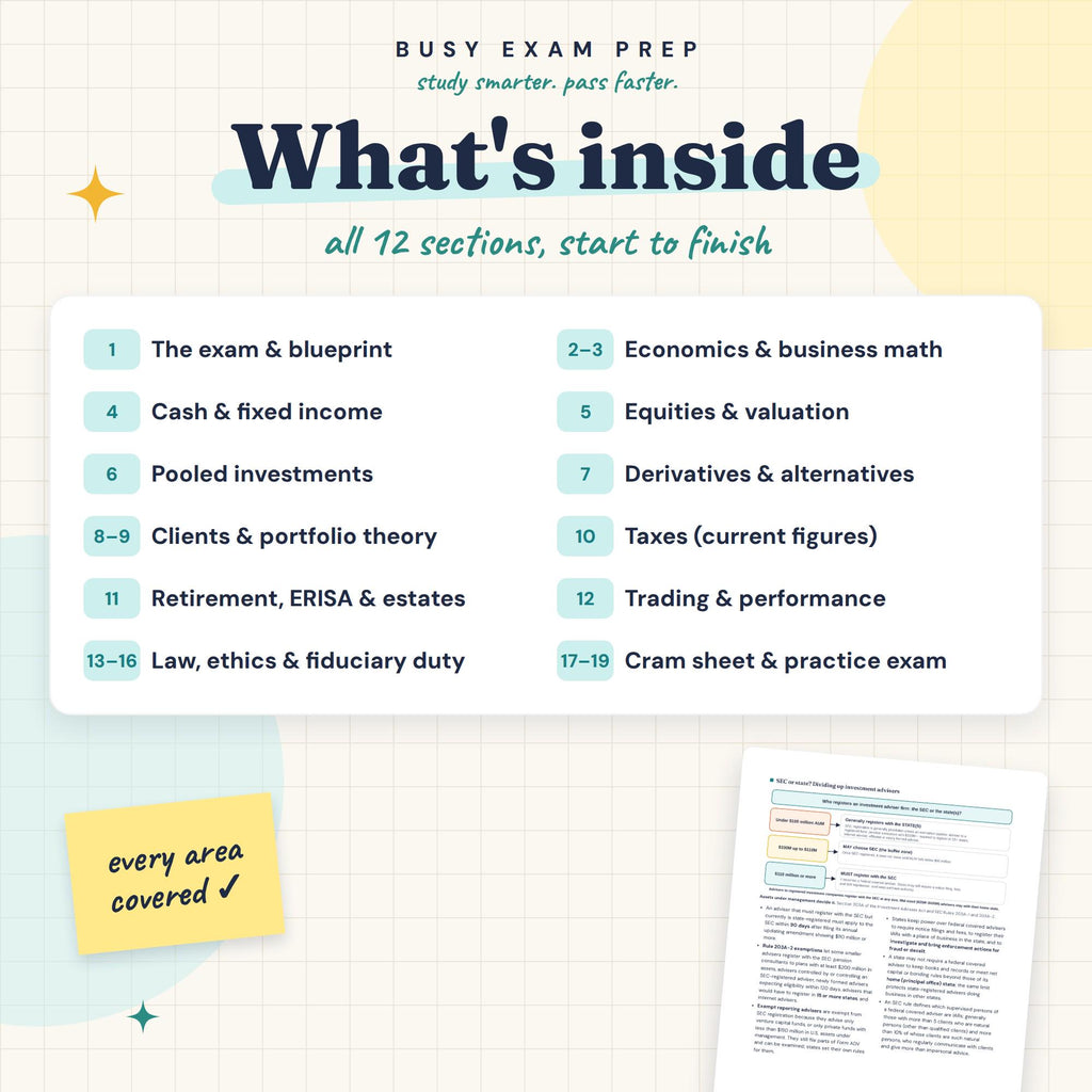 Topic overview in the Series 65 study guide