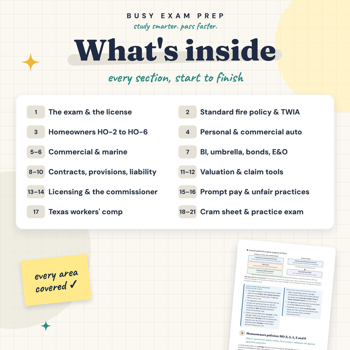 Texas All-Lines Adjuster study-guide topic overview