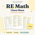 Real Estate Math Cheat Sheet digital cover, 6 pages