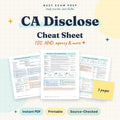 California Real Estate Disclosures Cheat Sheet digital cover, 5 pages