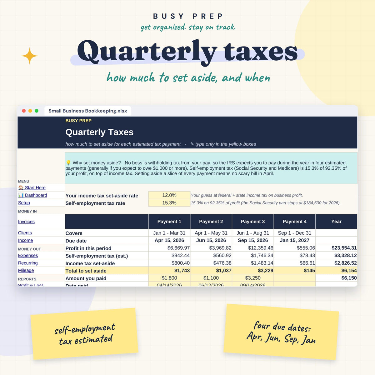 Small Business Bookkeeping Spreadsheet, preview 3