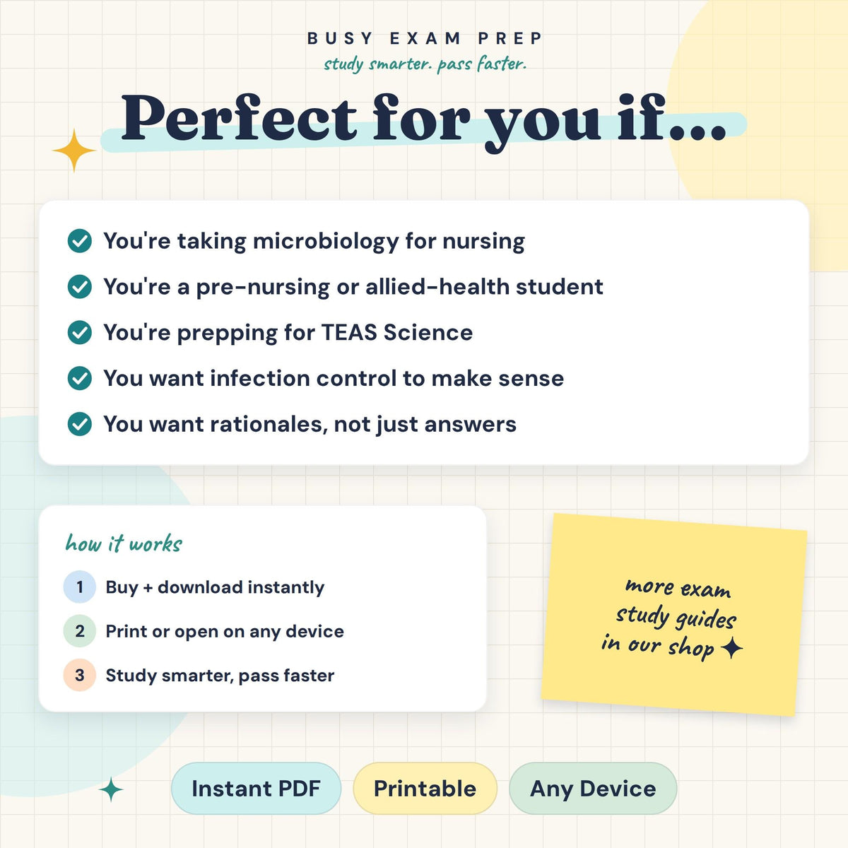 Microbiology Study Guide for Nursing Students audience and PDF format